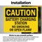 Signmission Battery Charging Station No Smoking Or Open Flames OSHA Caution Sign, Vinyl Decal, 14in x 10in, 2PK OS-2PACK-CS-D-1014-L-19115 - alternate 3